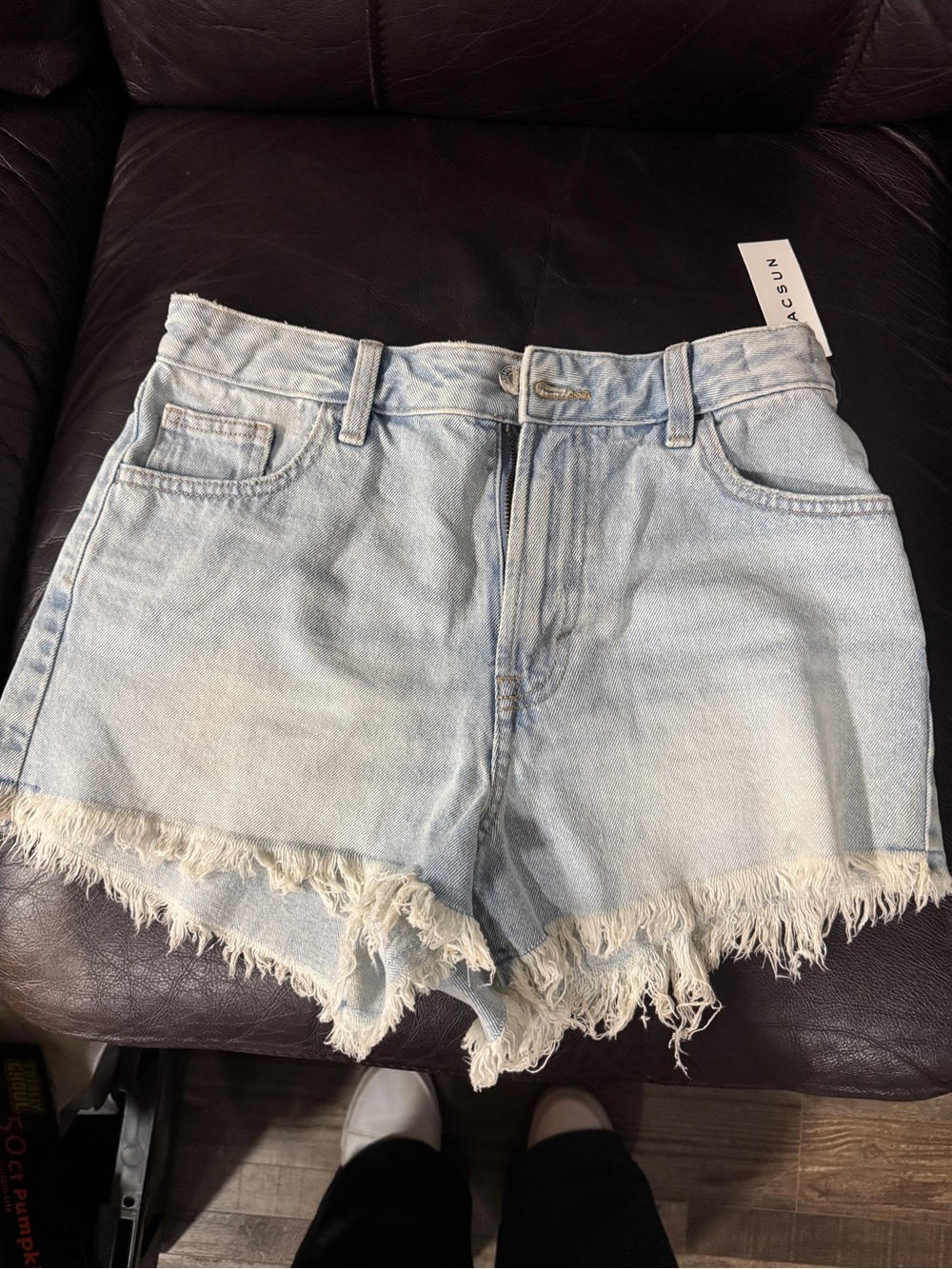 PacSun Light Blue Distressed High-Rise Denim Shorts (NEW WITH TAGS)